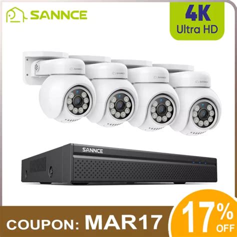 SANNCE 4K 8MP PoE 8CH NVR Security System PT Camera Auto Tracking Two