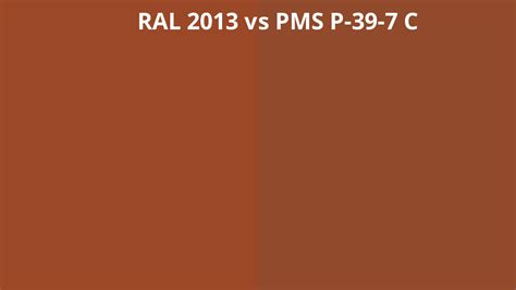 Ral 2013 Vs Pms P 39 7 C Ral Colour Chart Uk