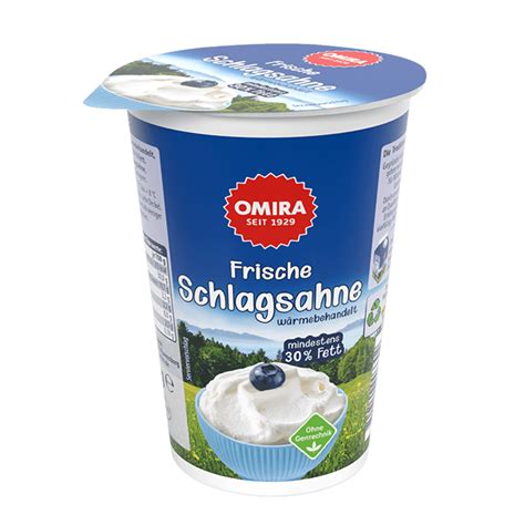 Frische Schlagsahne 30 Fett 200 G OMIRA Milch