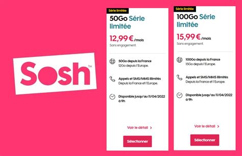 Sosh Revient Dans La Course Aux Forfaits Pas Chers Et Go