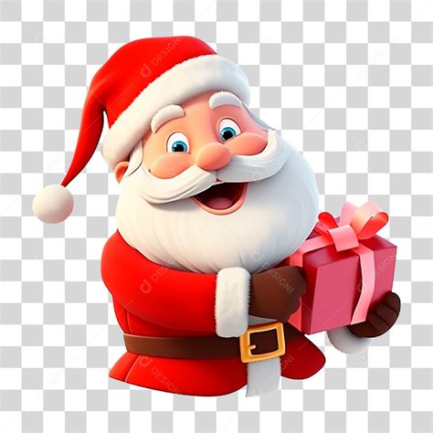 Elemento 3d Papai Noel Sorrindo Png Transparente Download Designi