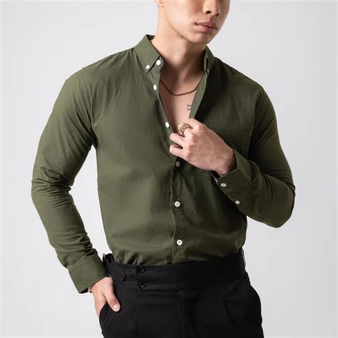 Jual Vengoz Kemeja Oxford Pria Premium Slim Fit Hunter Green Shopee