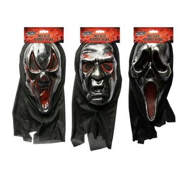 Halloween Scream Maske Scary Party Geist Metallisch Kapuze Horror