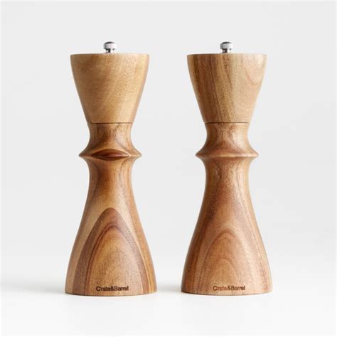 Aster Acacia Salt And Pepper Mills Crate Barrel