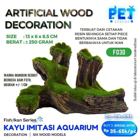 Jual Kayu Moss Aquascape Imitasi Hiasan Dekorasi Mini Kecil Besar