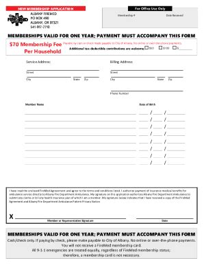 Fillable Online Albany Firemed Agreement Fax Email Print Pdffiller