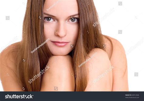 Naked Woman Sitting On White Background Stock Photo 60912946 Shutterstock