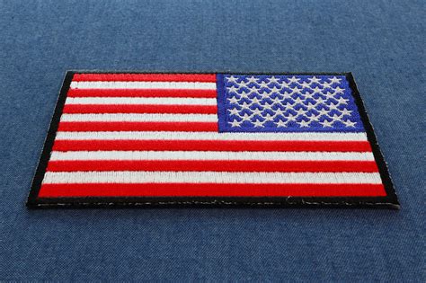 Black Border Reversed Us Flag 4 Inch Embroidered Patches By Ivamis