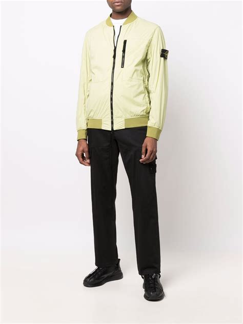 Stone Island Compass Patch Zip Up Jacket Farfetch