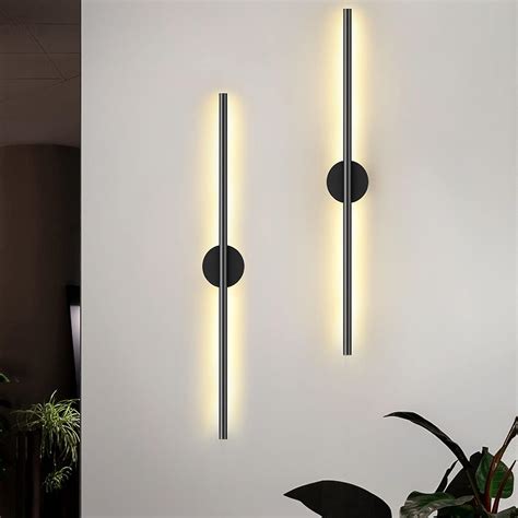 CEKUXPS Modern Wall Sconce Simple Linear Led Black Wall Lights Living