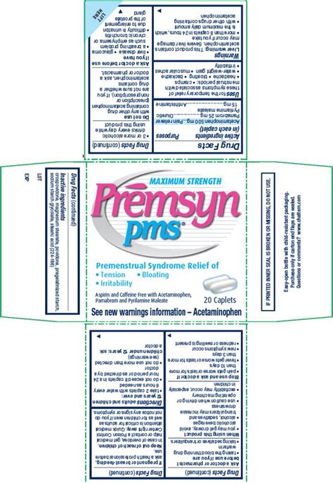 Premsyn pms Premenstrual Syndrome Relief (tablet) Chattem, Inc.