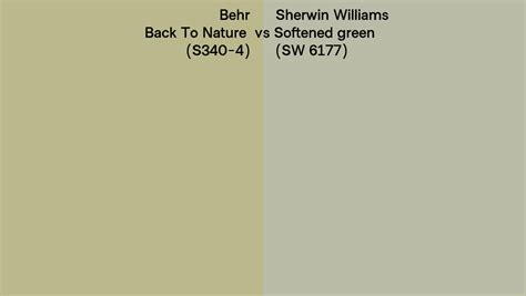 Behr Back To Nature S Vs Sherwin Williams Softened Green Sw