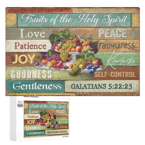 Fruits Of The Holy Spirit Poster Christian Bible Verse Jigsaw Puzzles 1000 Piece Every Piece