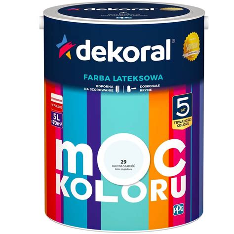 Farba Lateksowa Moc Koloru Ulotna Szarość 5L Dekoral