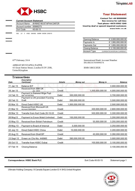 10 Creative Bank Statement Sample Pdf Repli Counts Template