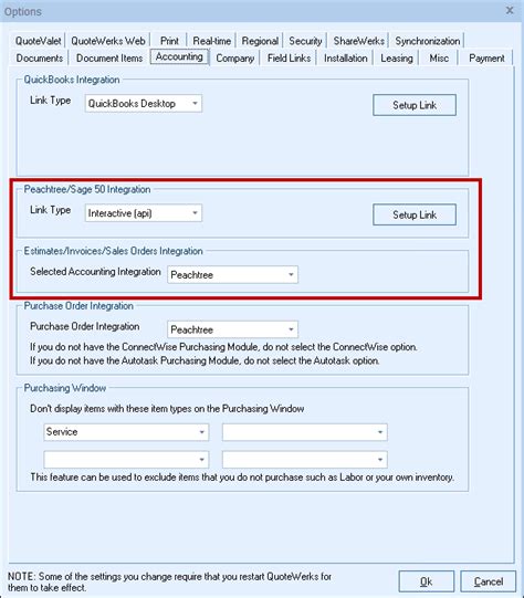 QuoteWerks CHAPTER 28 Sage 50 Peachtree Accounting Integration