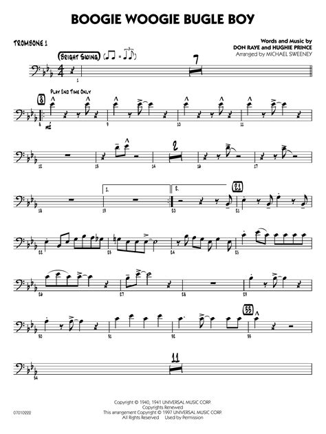 Boogie Woogie Bugle Boy Arr Michael Sweeney Trombone By Andrews