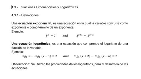 SOLUTION Ecuaciones Exponenciales Y Logar Tmicas Studypool