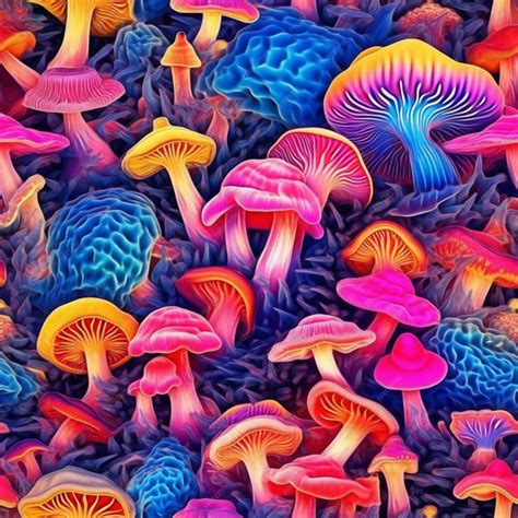 Premium Photo | A colorful mushroom wallpaper that is made by me.