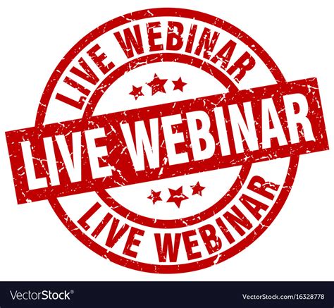 Live Webinar Round Red Grunge Stamp Royalty Free Vector