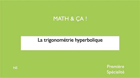 La Trigonométrie Hyperbolique Youtube