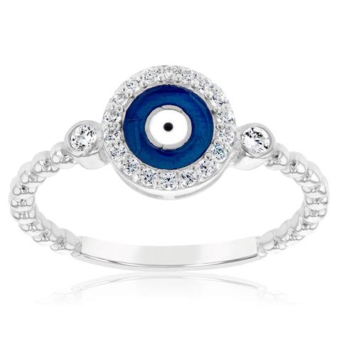 Sterling Silver Cubic Zirconia Evil Eye Fancy Ring Shiels Jewellers