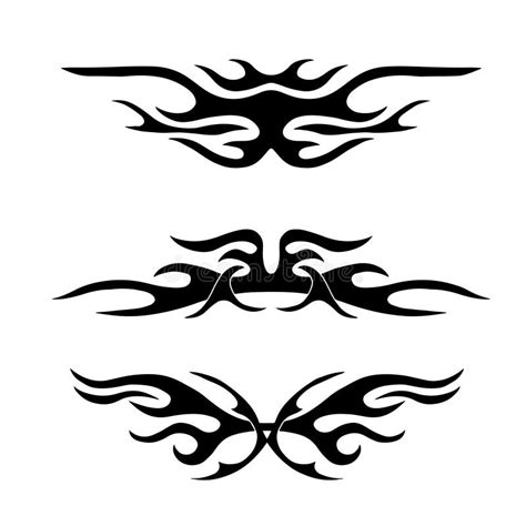 Y2k Neo Tribal Shapes Set In Black On White Abstract Ethnic Shapes In Gothic Style Stock Vector