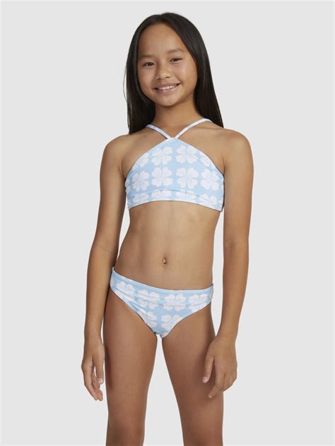 Girls Vacation Memories Two Piece Crop Top Bikini Set Roxy