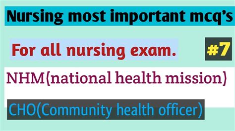 Nursing Most Important Question Nursing Mcq S For NHM CHO RRB Norset