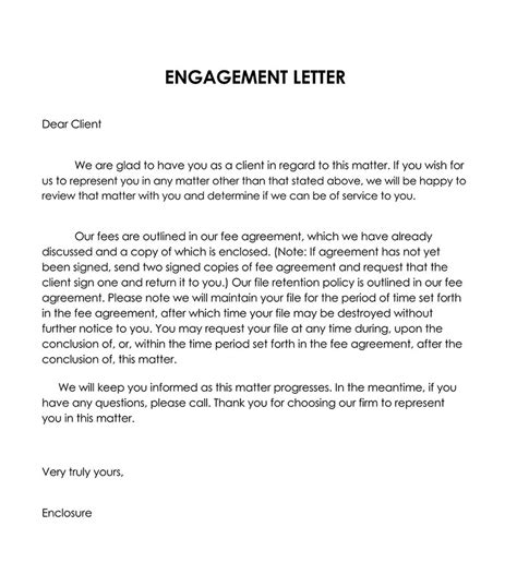 Engagement Letter Templates Writing Guide And Samples