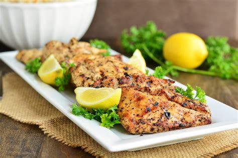 Grilled Lemon Pepper Chicken Garnish And Glaze