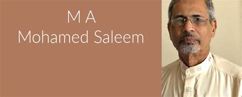 M A Mohamed Saleem A Tribute