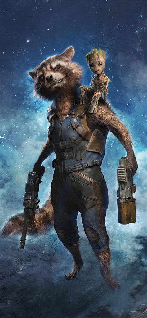 Rocket Raccoon And Baby Groot Summer Of Heroes Son Iphone Wallpapers