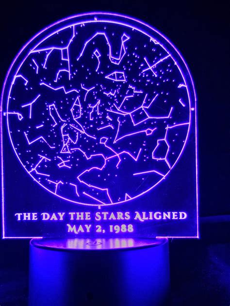 Custom Star Map By Date Star Map Night Light Personalized