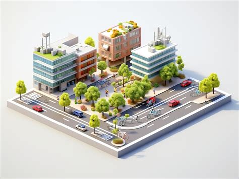 Premium Photo | 3d landscape miniature of city