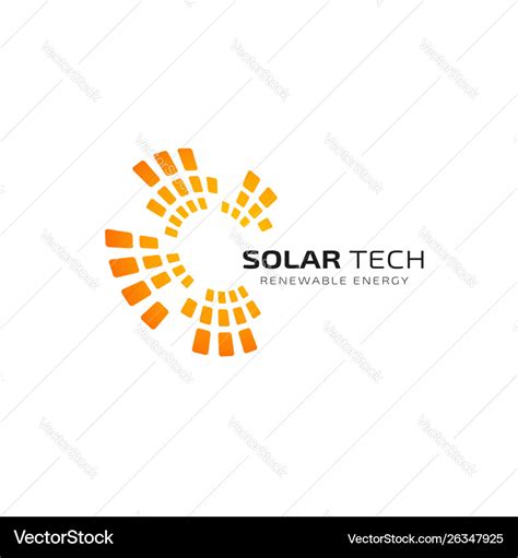 Sun Solar Energy Logo Design Template Tech Vector Image