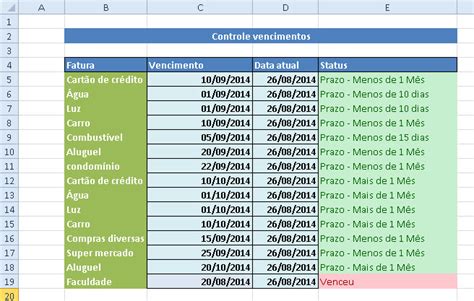 Planilha Para Controle De Datas De Vencimento No Excel 4 0