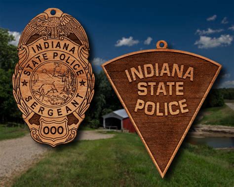 Wooden Indiana State Police Badge or Patch Ornament - Etsy