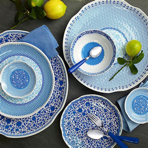 Heritage Blue Melamine Large Serving Platter Q Squared