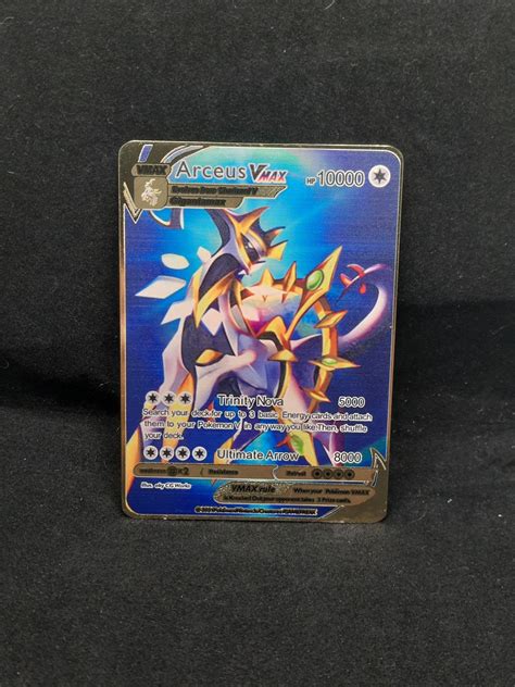 Arceus Vmax Gold Metal Pokemon Card Etsy