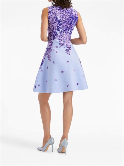 Oscar De La Renta Degrade Lilac Jacquard Knit Dress Farfetch