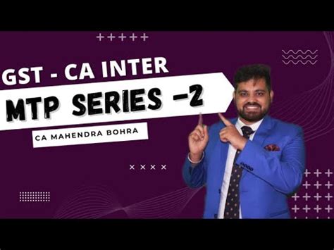 CA Inter GST MTP 2 May 2022 CA Mahendra Bohra Mock Test Paper Tax