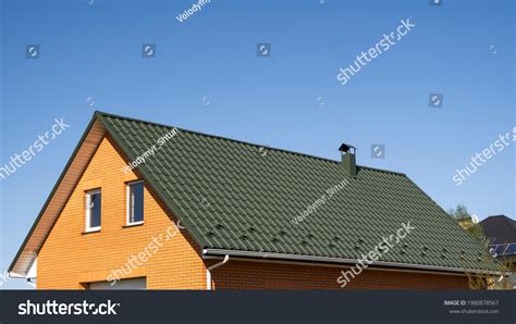 Green Corrugated Metal Profile Roof Installed Stock Photo 1980878567 ...