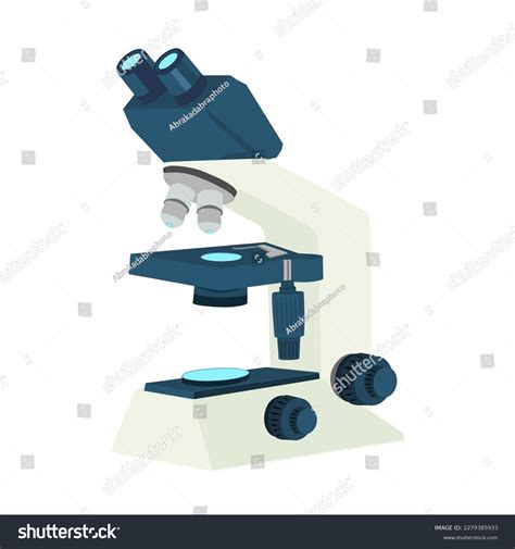 Vector Illustration Compound Microscope Detailing Stock Vector Royalty