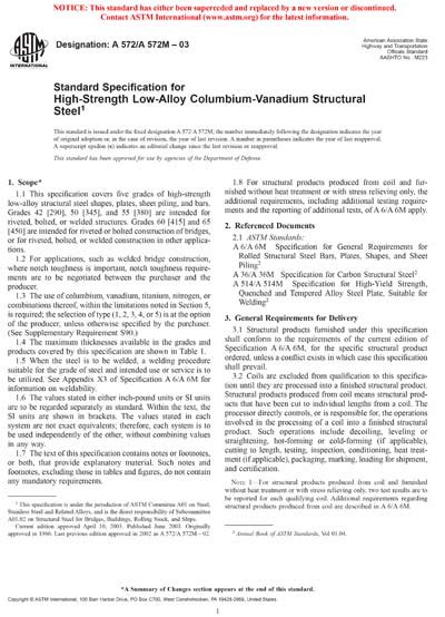 Astm A A M Standard Specification For High Strength Low Alloy