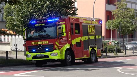 Neues HLF Freiwillige Feuerwehr Konstanz rückt zum Feuer im Gebäude