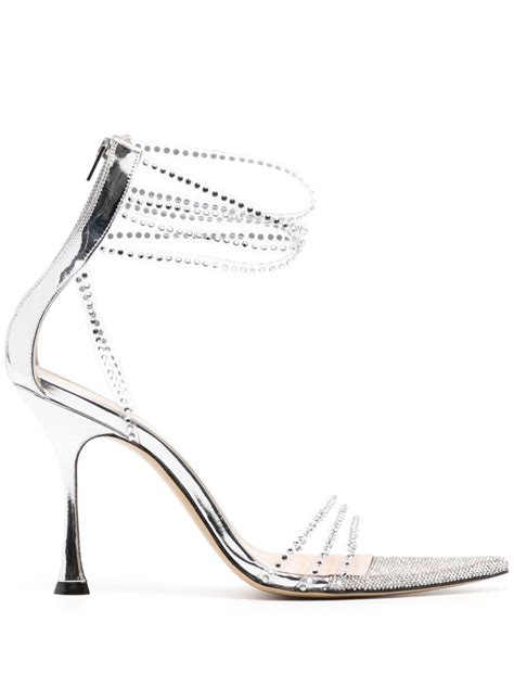 Mach And Mach Crystal Embellished Strappy 90mm Sandals Farfetch