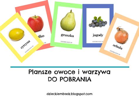 Owoce I Warzywa Plansze Do Pobrania