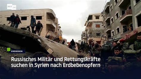 Russisches Militär und Rettungskräfte suchen in Syrien nach Erdbebenopfern