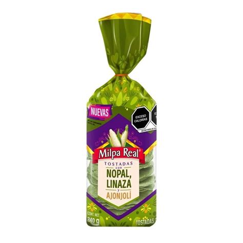 Tostadas Milpa Real nopal Linaza y Ajonjolí 240 g Walmart